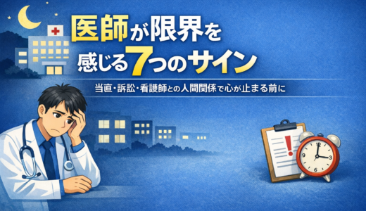医師が限界を感じる7つのサイン｜当直・訴訟・看護師との人間関係で心が止まる前に