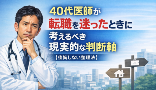 40代医師が転職を迷ったときに考えるべき現実的な判断軸【後悔しない整理法】