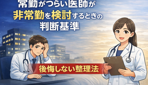 常勤がつらい医師が非常勤を検討するときの判断基準【後悔しない整理法】