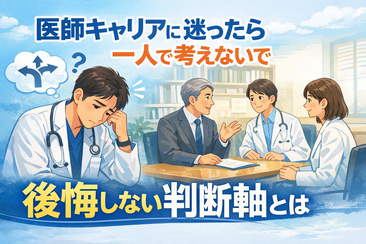 医師キャリアに迷ったら一人で考えないで|後悔しない判断軸とは