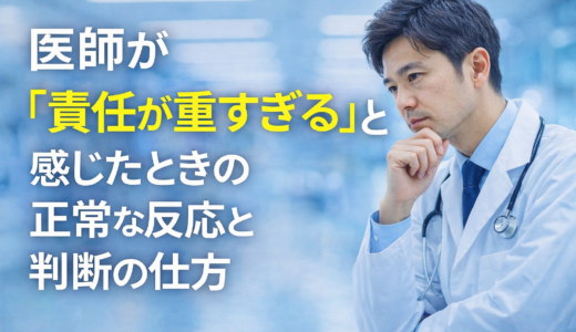 医師が「責任が重すぎる」と感じたときの正常な反応と判断の仕方
