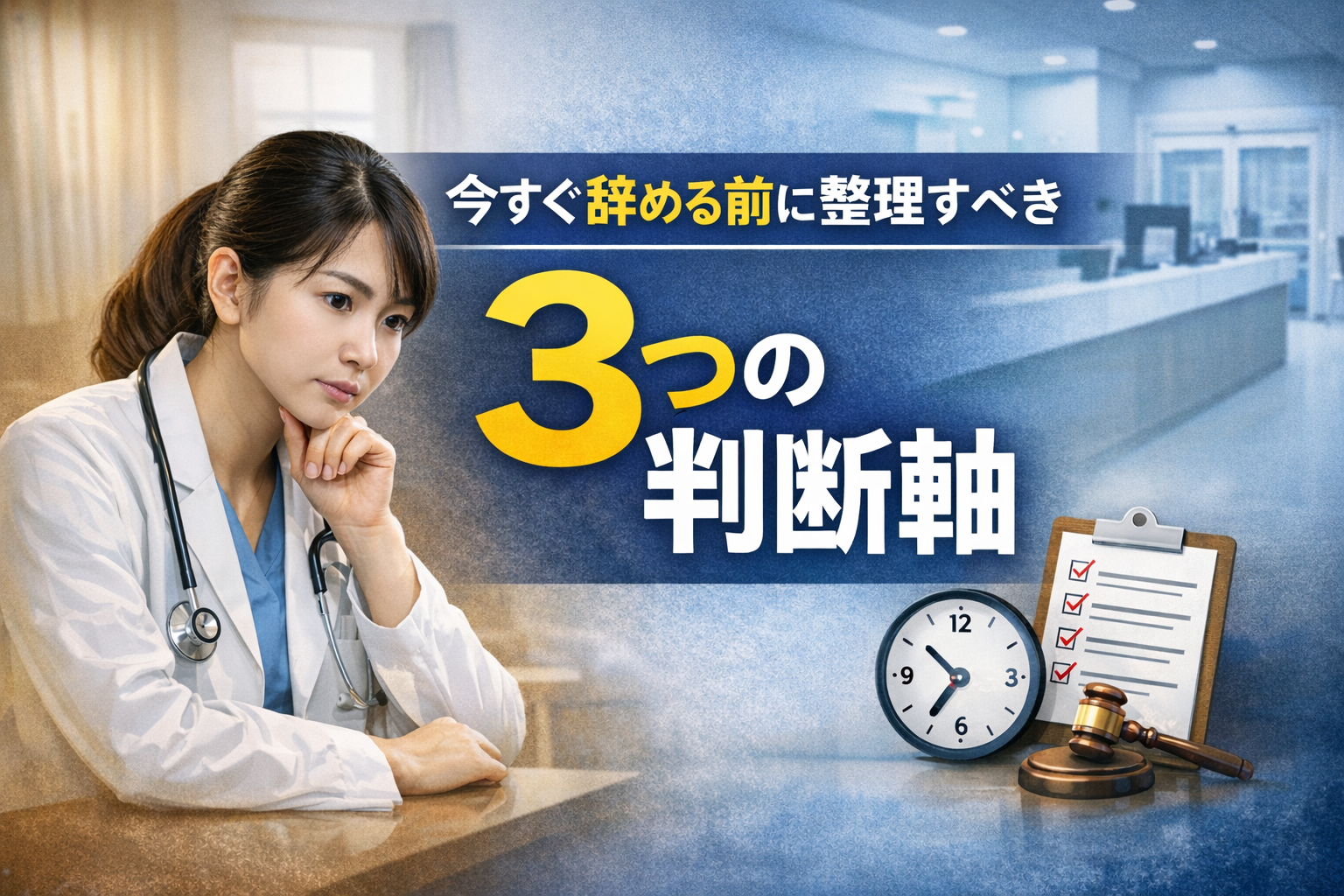 家庭と仕事の両立が限界な医師へ｜今すぐ辞める前に整理すべき3つの判断軸