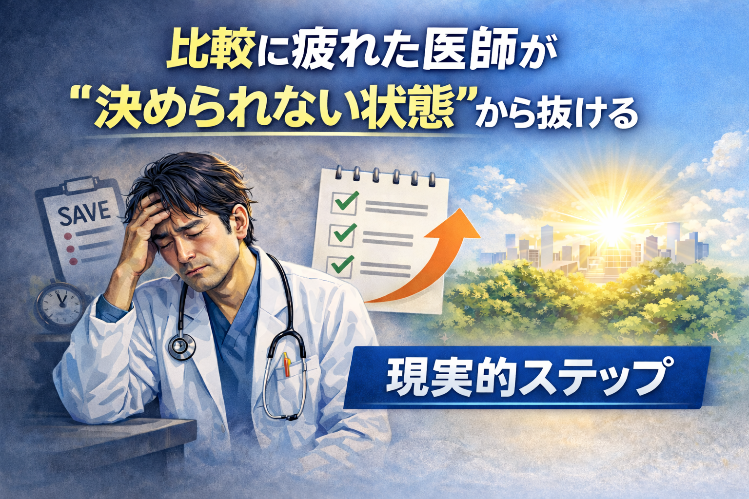 比較に疲れた医師が“決められない状態”から抜ける現実的ステップ